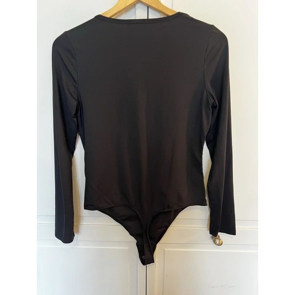 House of Harlow Bodysuit‎ Women's Corset Large Long Sleeve Square Neck Black - Picture 6 of 6